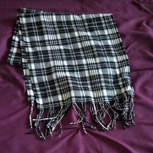 Black and White Plaid Scarf